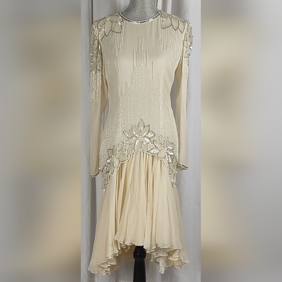 Oleg Cassini Dresses & Skirts - Vintage Black Tie by Oleg Cassini Beaded Dress